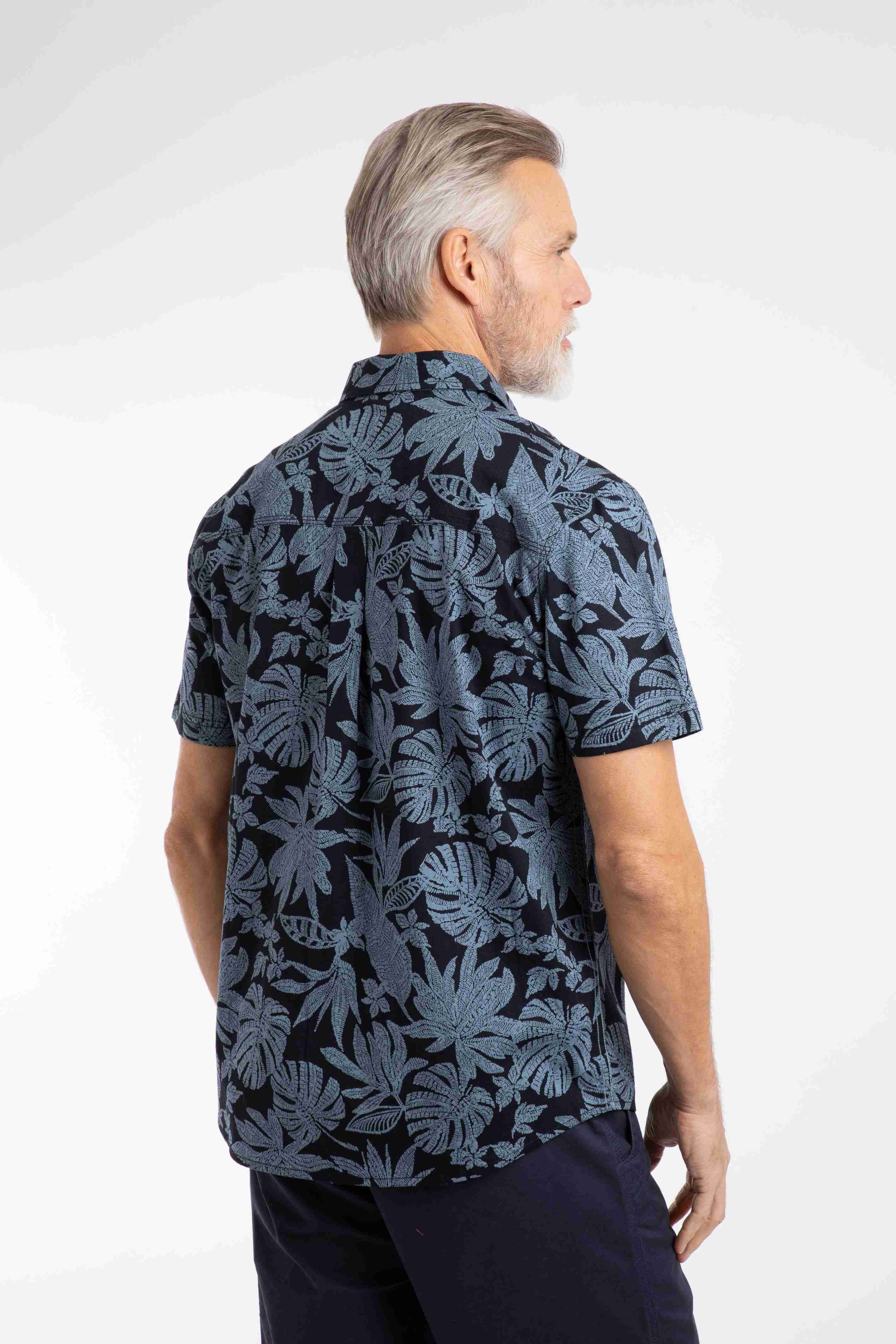 Faraway Short Sleeve Printed Shirt Blue Mirage