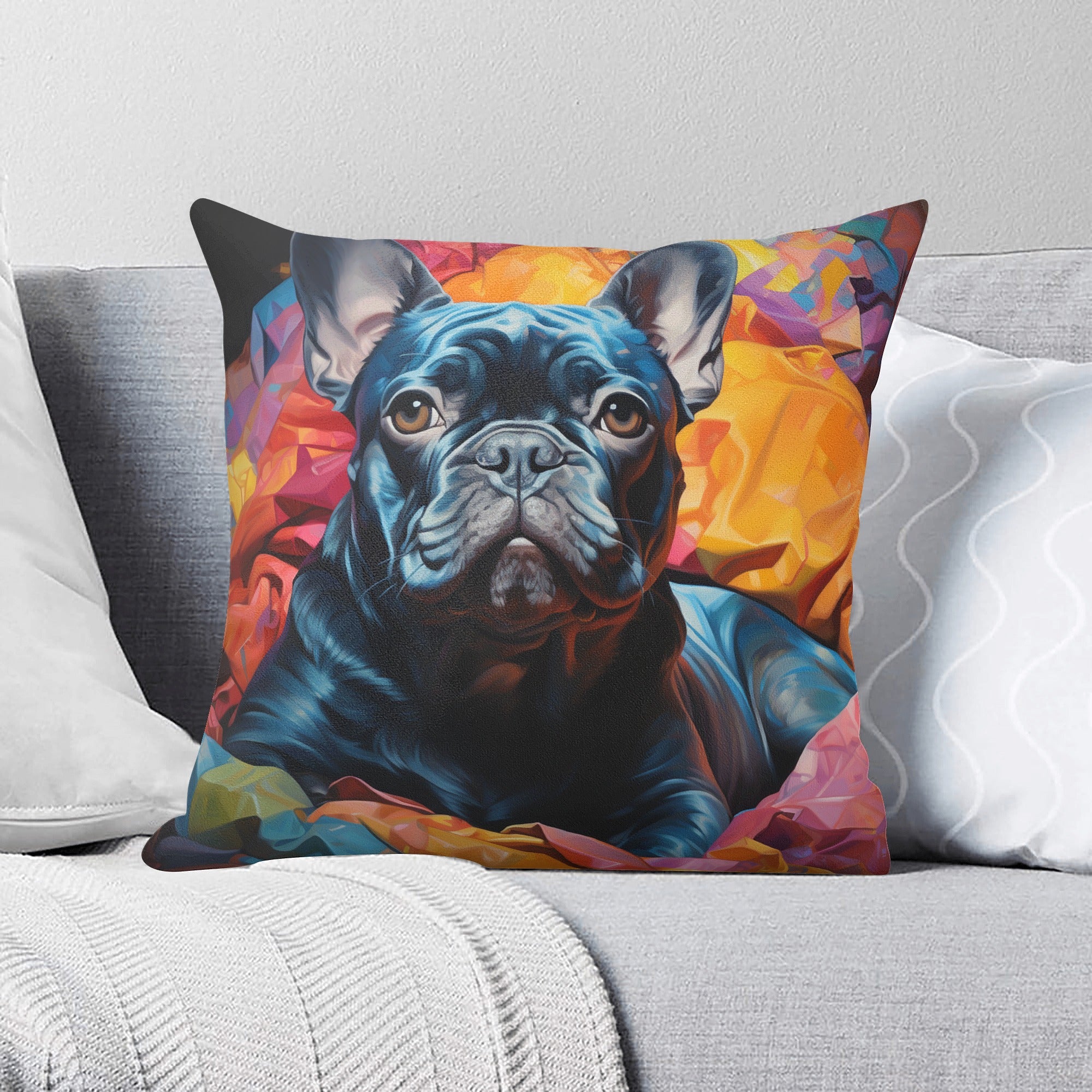 Comfortable Lovely Frenchie - Premium Pillow Cover Pet Gear