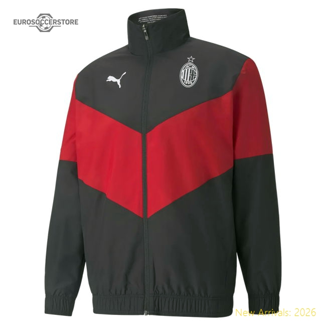 2021-2022 Milan Ac Pre-Match Jacket (Black) Fan Edition