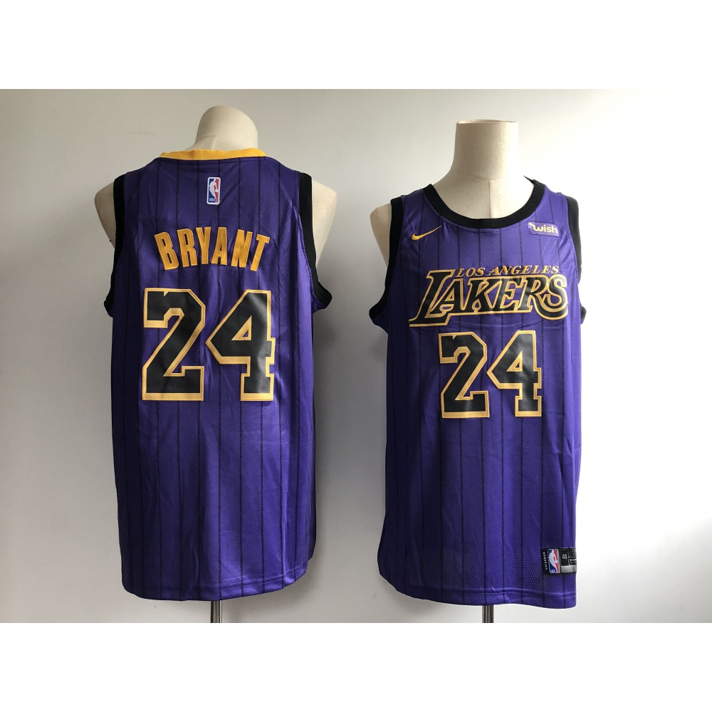 Men's Los Angeles Lakers #24 Kobe Bryant Purple 2018/19 City Edition Swingman Stitched NBA Jersey