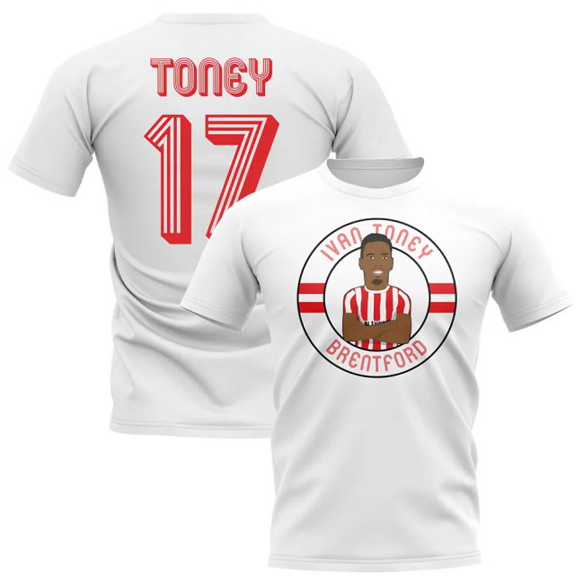 Ivan Toney Brentford Illustration T-Shirt (White) | Must-Have