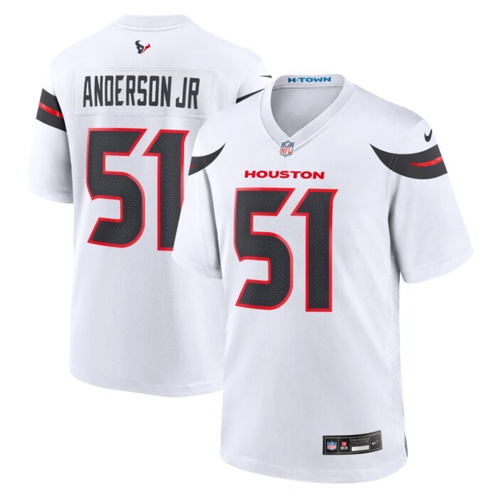 Men's Houston Texans Will Anderson Jr. Nike White Game Jer...