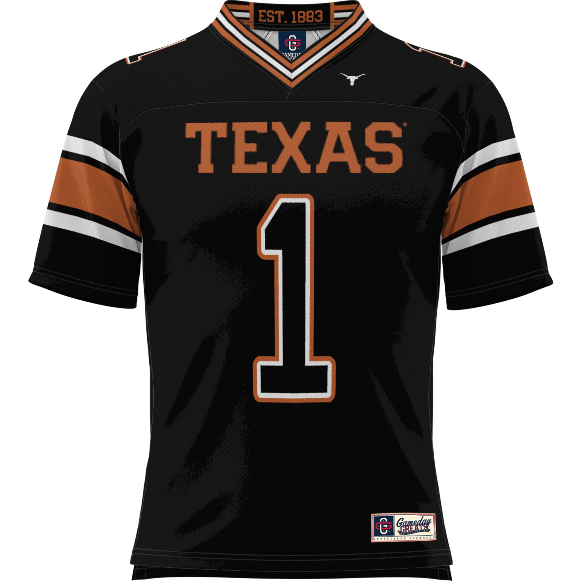 Youth #1 Black Texas Longhorns Football Jersey