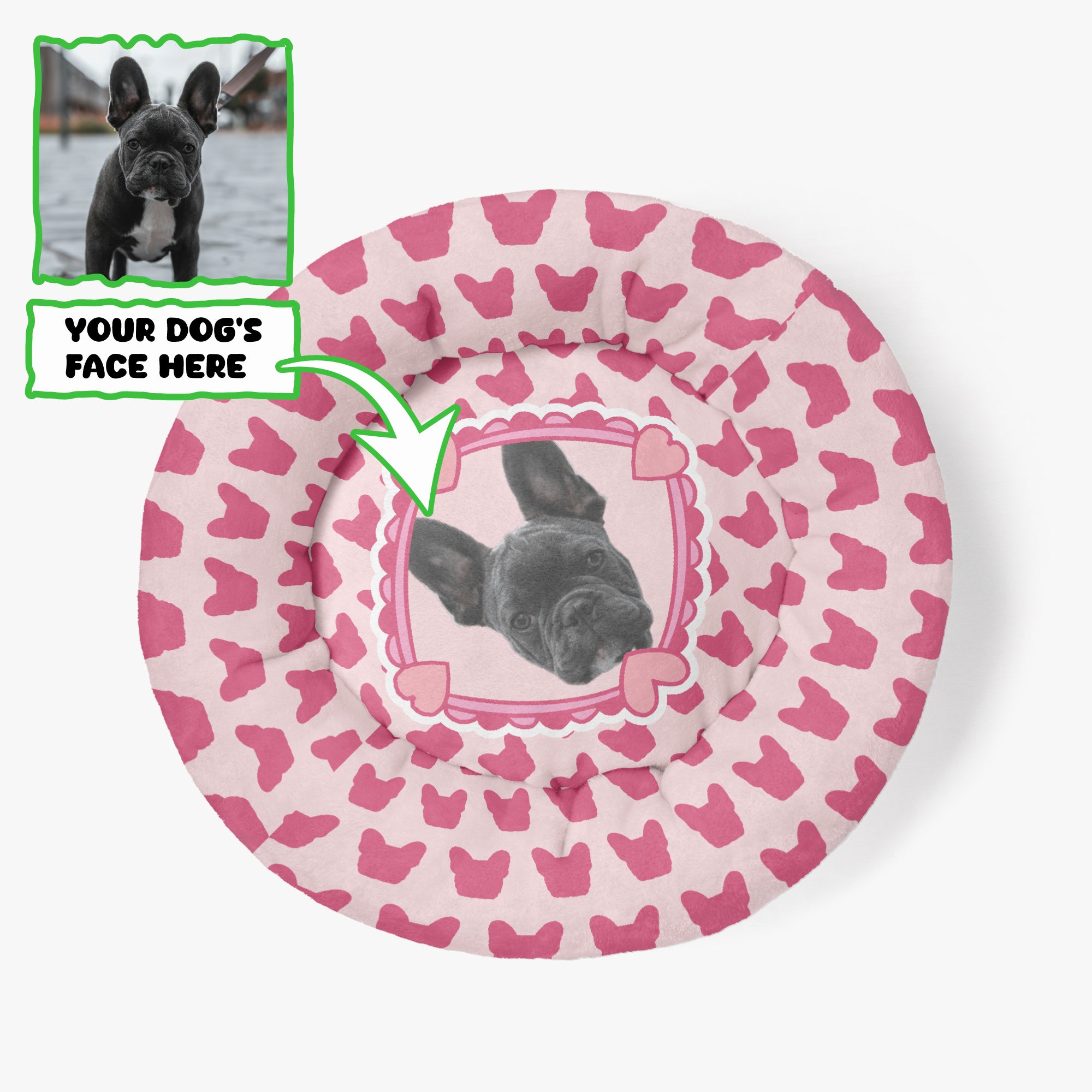 Thor - Custom Cloud-Comfort Frenchie Bed | Personalized Anti-Anxiety Donut Bed for French Bulldogs