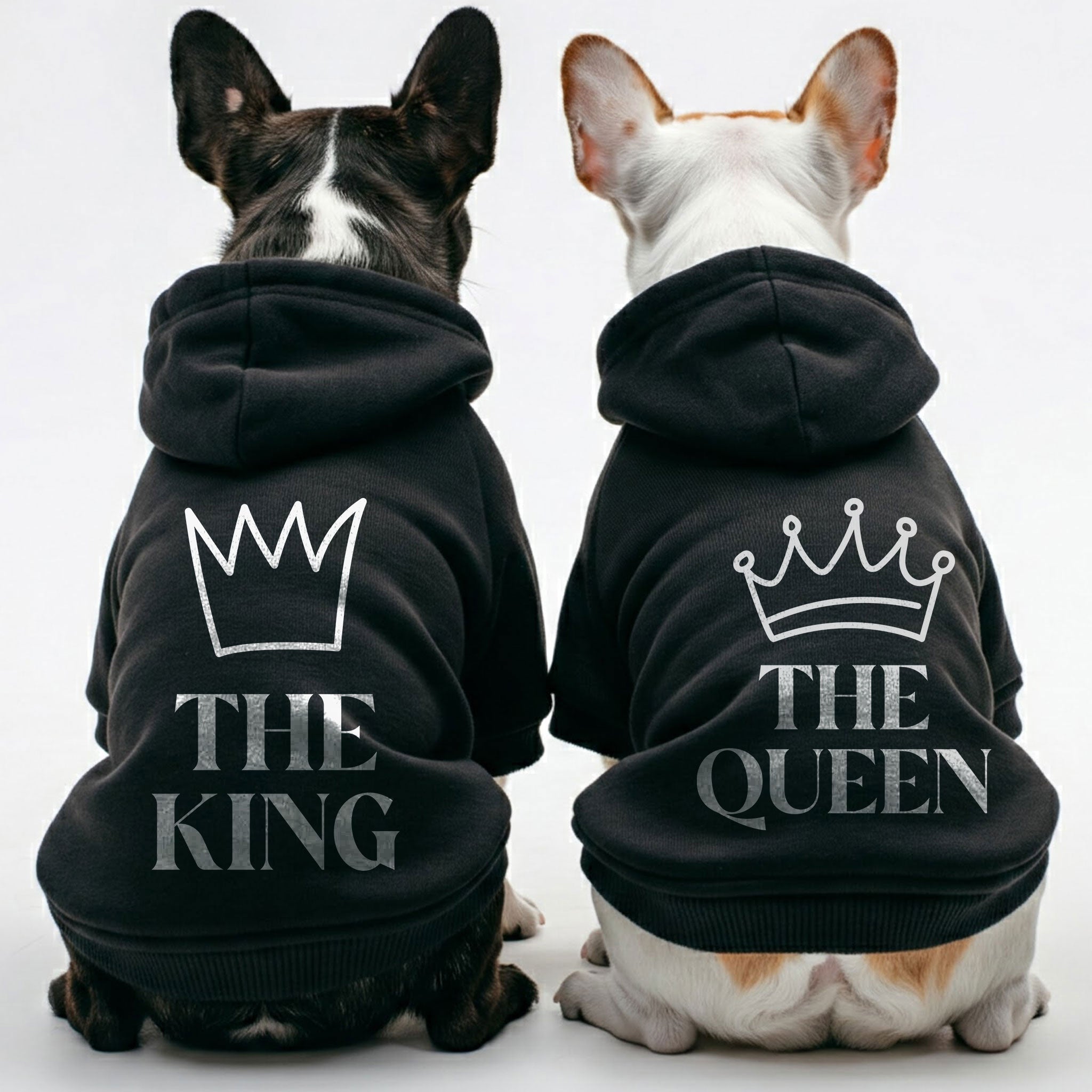 French Bulldog The King And The Queen Matching French Bulldog Hoodies