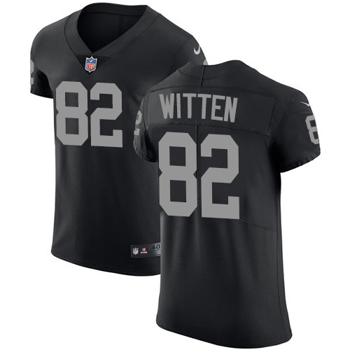 Official NFL Oakland Raiders #82 Jason Witten Black Elite Jersey