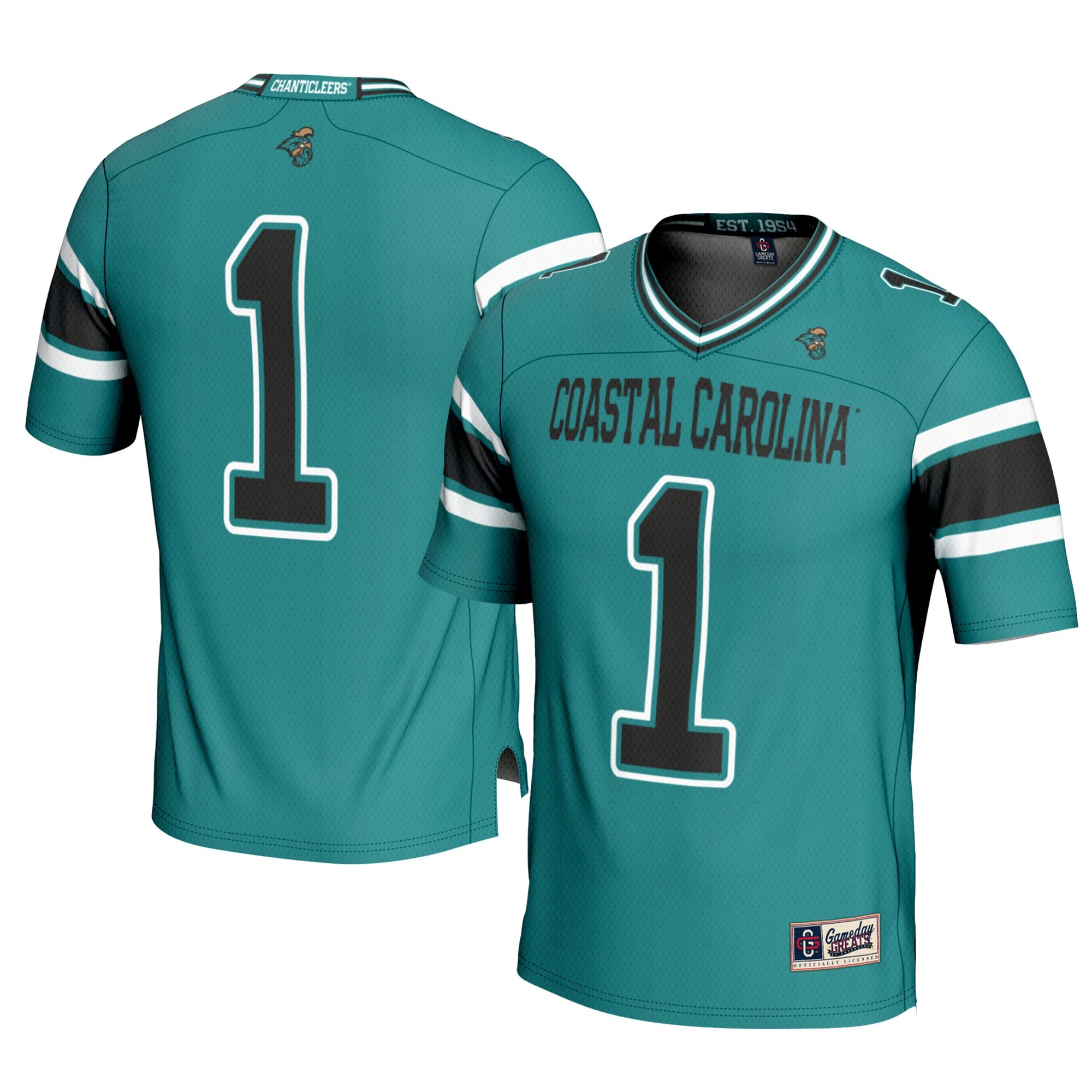 #1 Coastal Carolina Chanticleers GameDay Greats 2026 Season Football Jersey - Teal