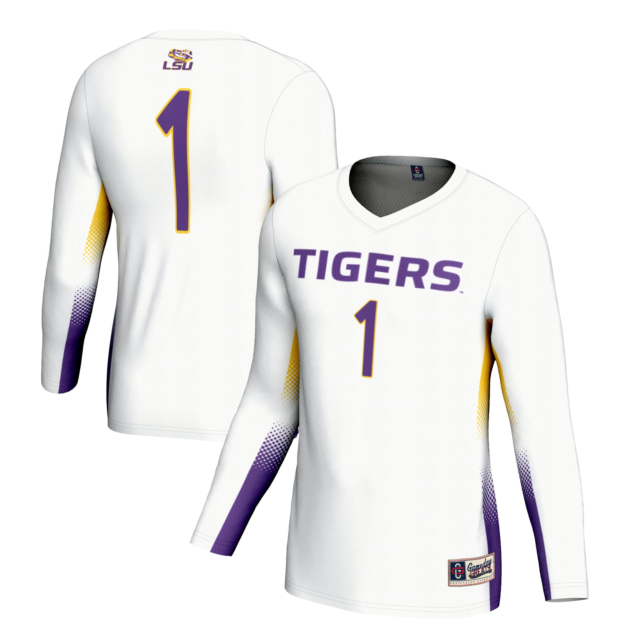#1 LSU Tigers GameDay Greats Unisex Lightweight Volleyball Jersey - White