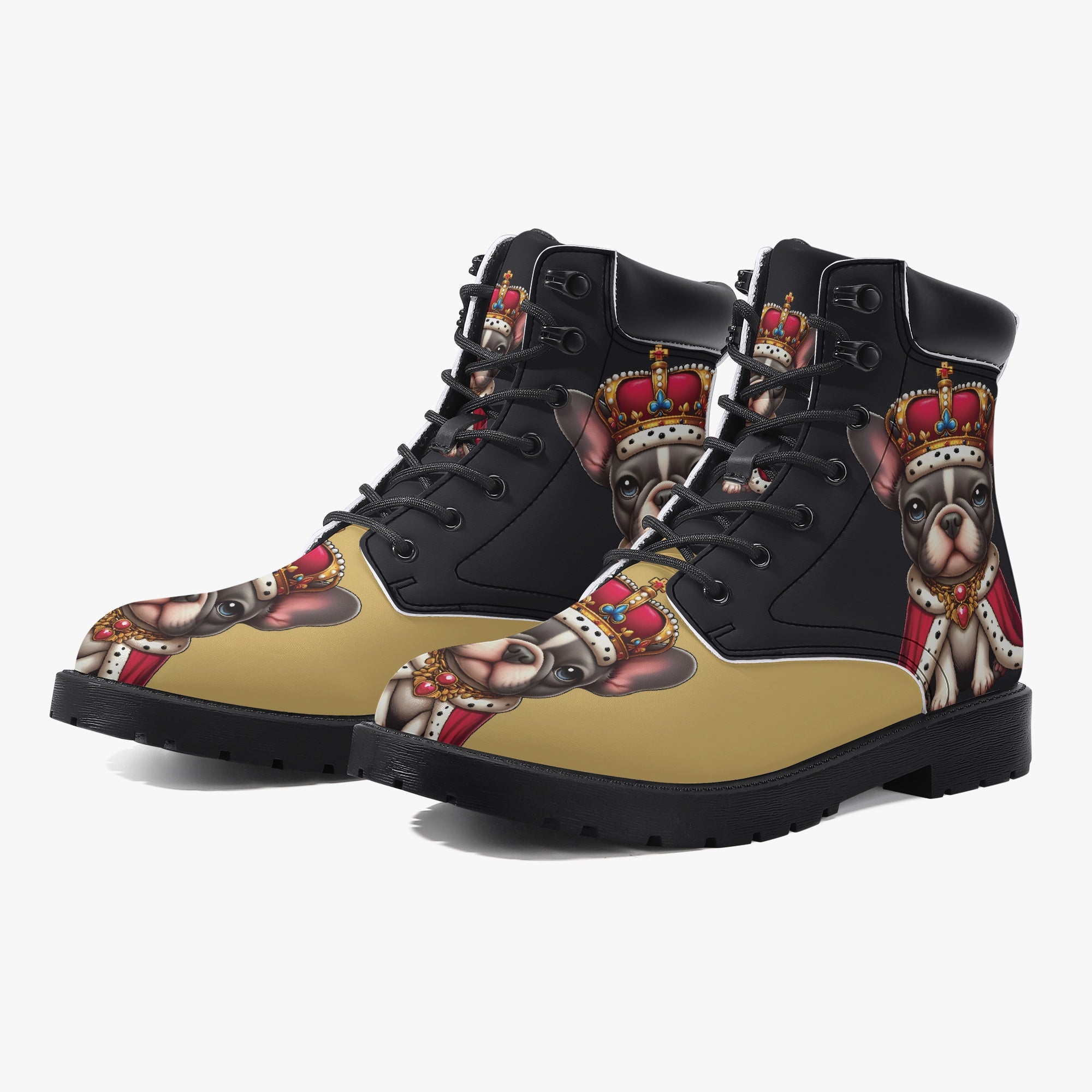 Stanley - Bulldog Inspired Casual Leather Boot Pet Owner Apparel