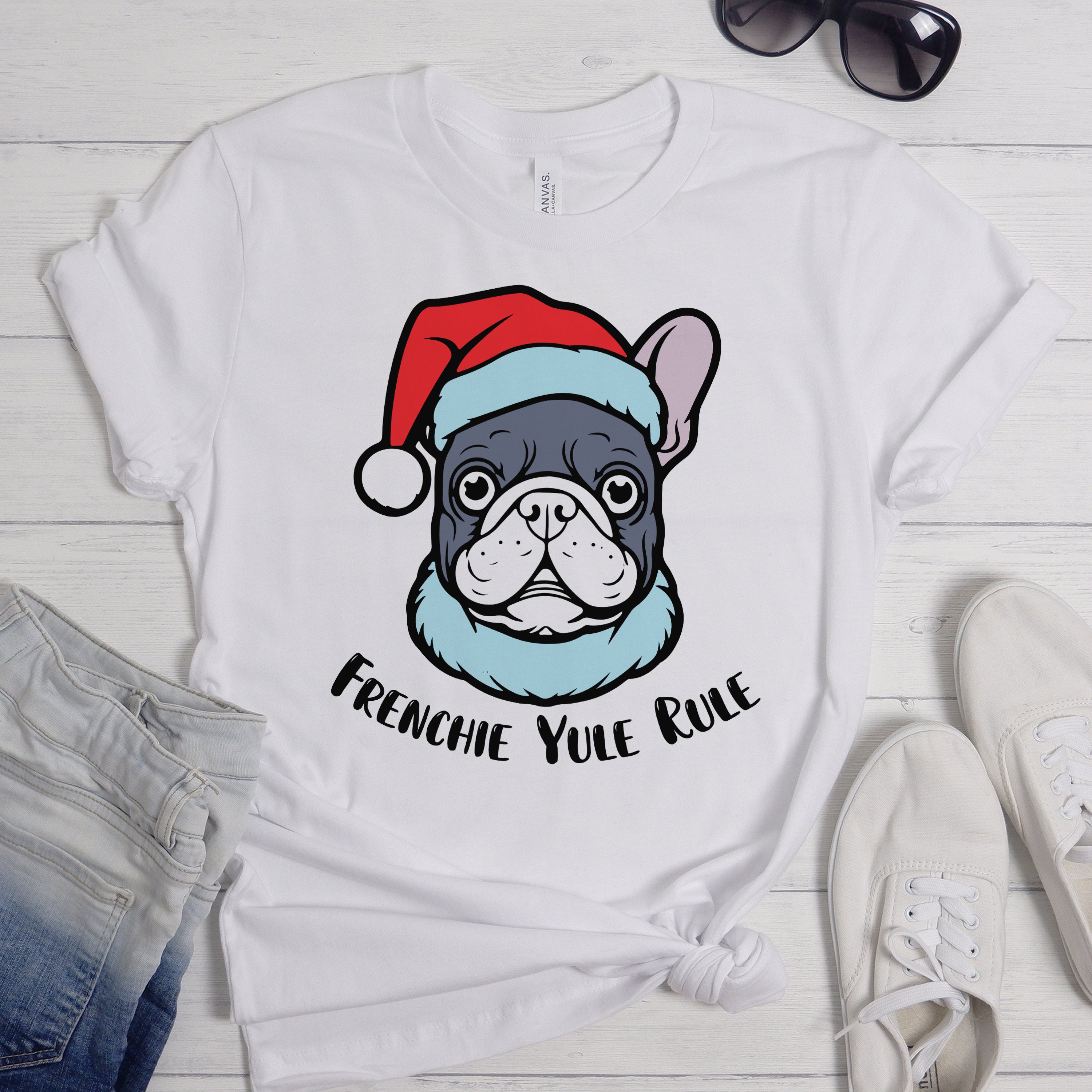 Cozy Culture-Inspired Yule Frenchie - Unisex T-shirt for Street Style