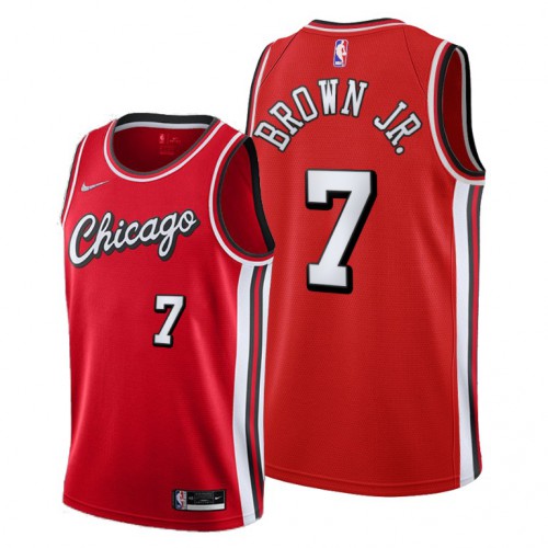 Chicago Chicago Bulls #7 Troy Brown Jr. Womens 2021-22 City Edition Red NBA Jersey Womens
