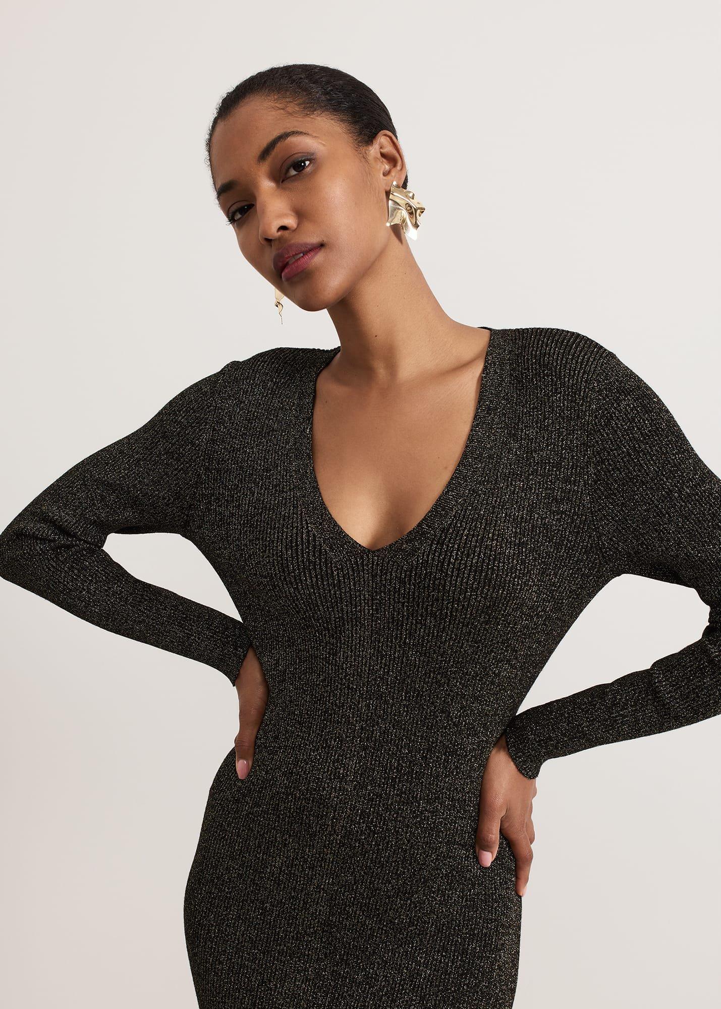 Petite Tillie Lurex Flippy Hem Dress