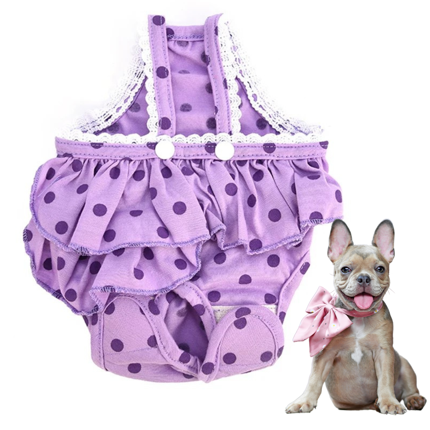 Culture-Inspired Frenchie Menstrual Panties – Washable Dot Print Diap...