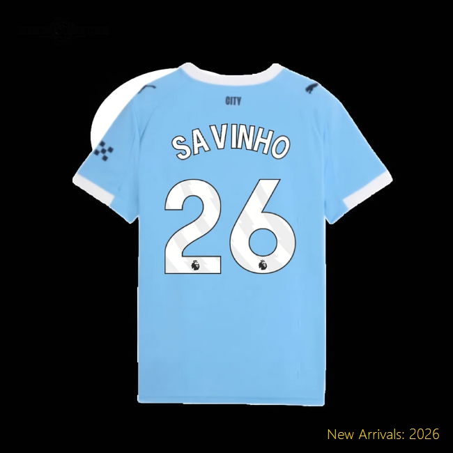 Comfortable Man City Kids Savinho Jersey 2025-2026 Soft-touch