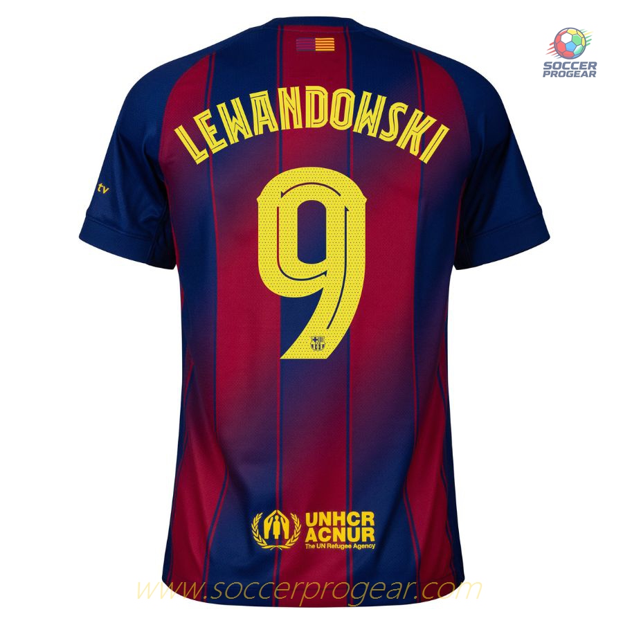 Barca Home Kids Edition Team Jersey 2025-26 Edition Lewandowski