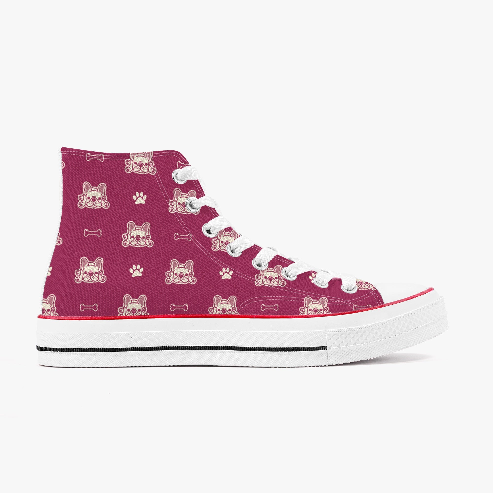 French Bulldog Hunter High Top Canvas Shoes Cozy Paw Wear