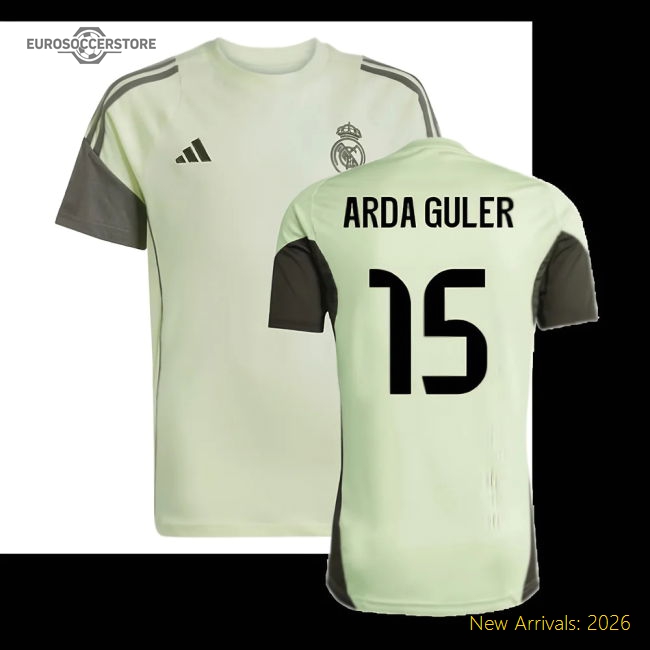 2025-2026 Real Madrid Training Tee (Almost Lime) - Kids (Arda Guler 15)