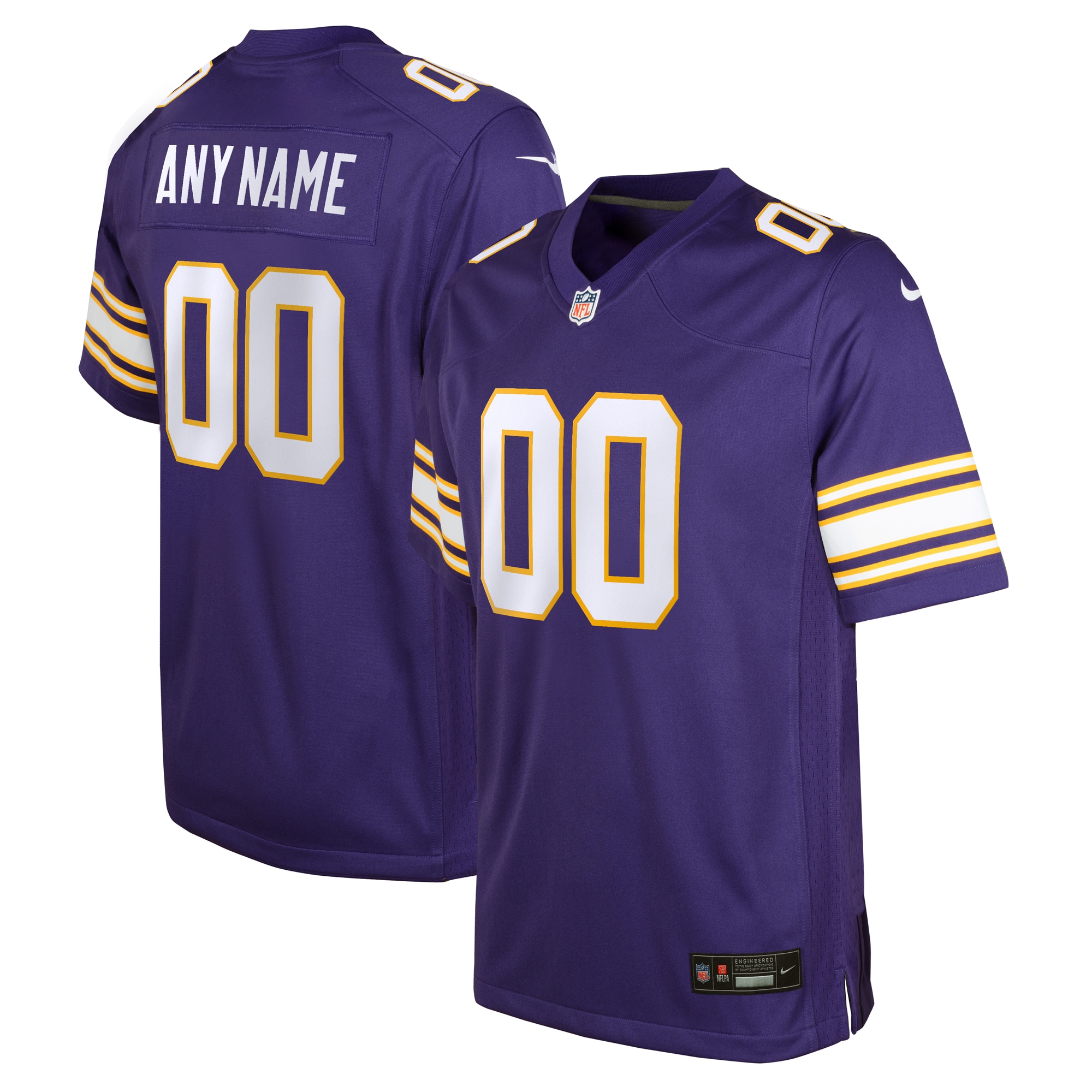 [JED] Minnesota Vikings Youth Classic Custom Game Jersey - Purple