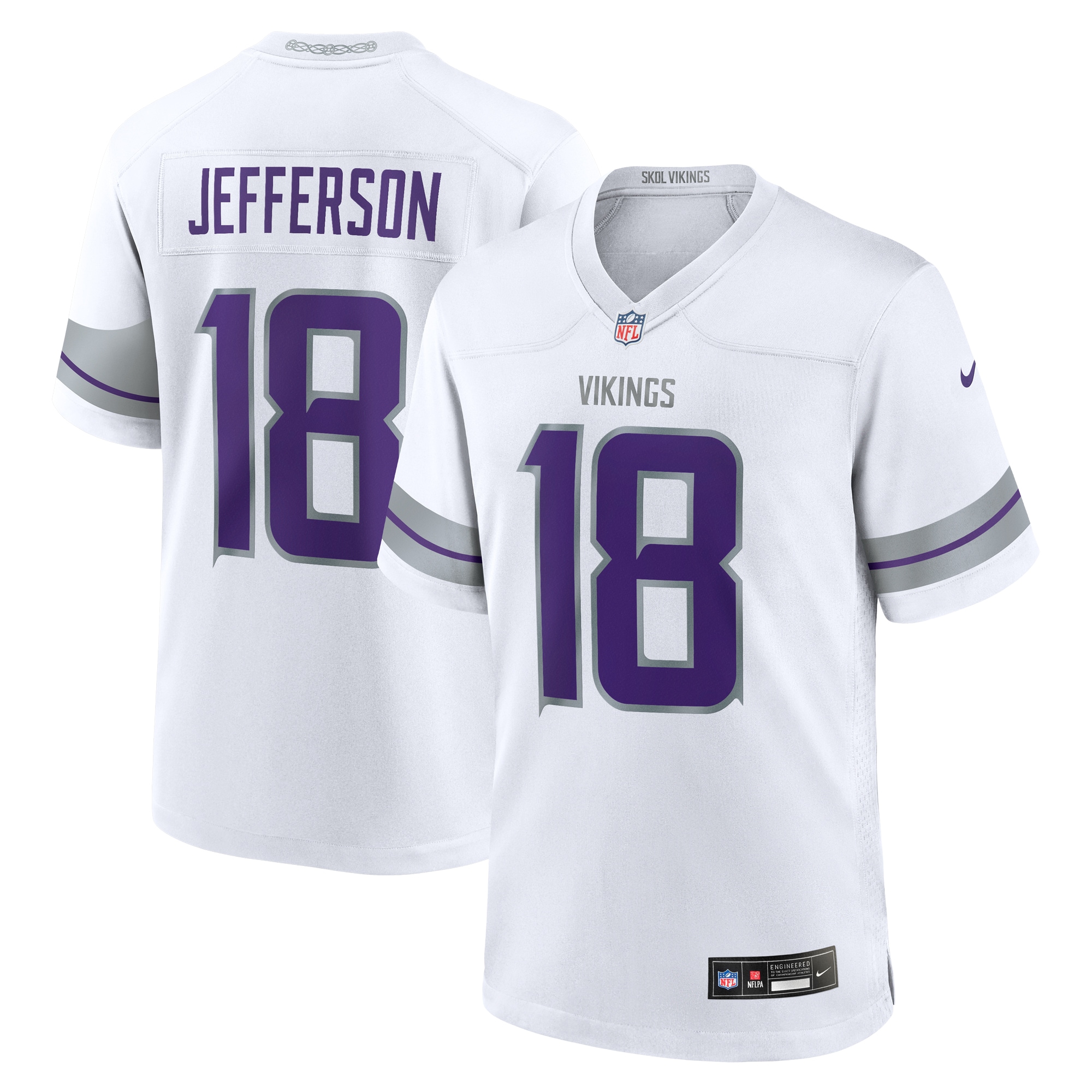 [ESK] Justin Jefferson #18 Minnesota Vikings Alternate Game Player Jersey - White