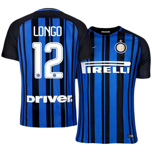 Inter Milan Home 201718 12 Samuele Longo Soccer Jersey Shirt -