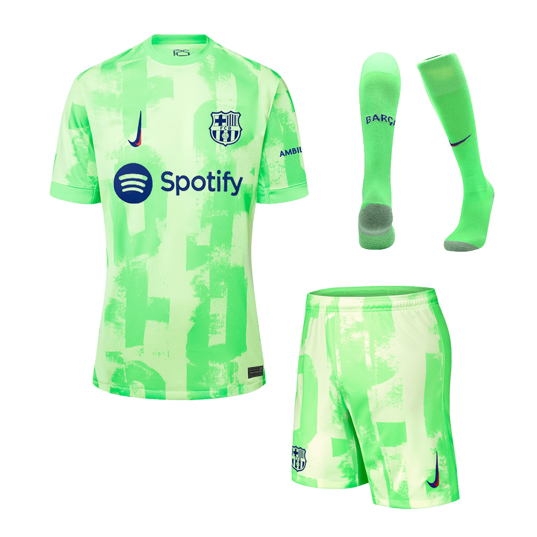 Barcelona Third Away Soccer Jersey Kit(Jersey+Shorts+Socks) 2024/25Aut