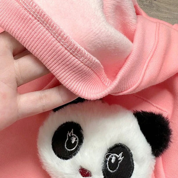 French Bulldog Pinkanda Frenchie Pink Panda Hoodie – Cute Plush Warm