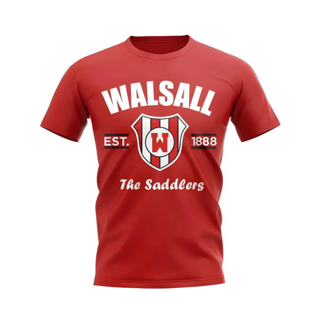 Walsall Established Football T-Shirt (Red) | Top Quality