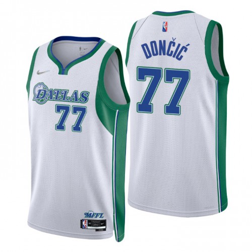 White DAL Luka Doncic #77 Nike Retro Jersey Quality Game Day Wear