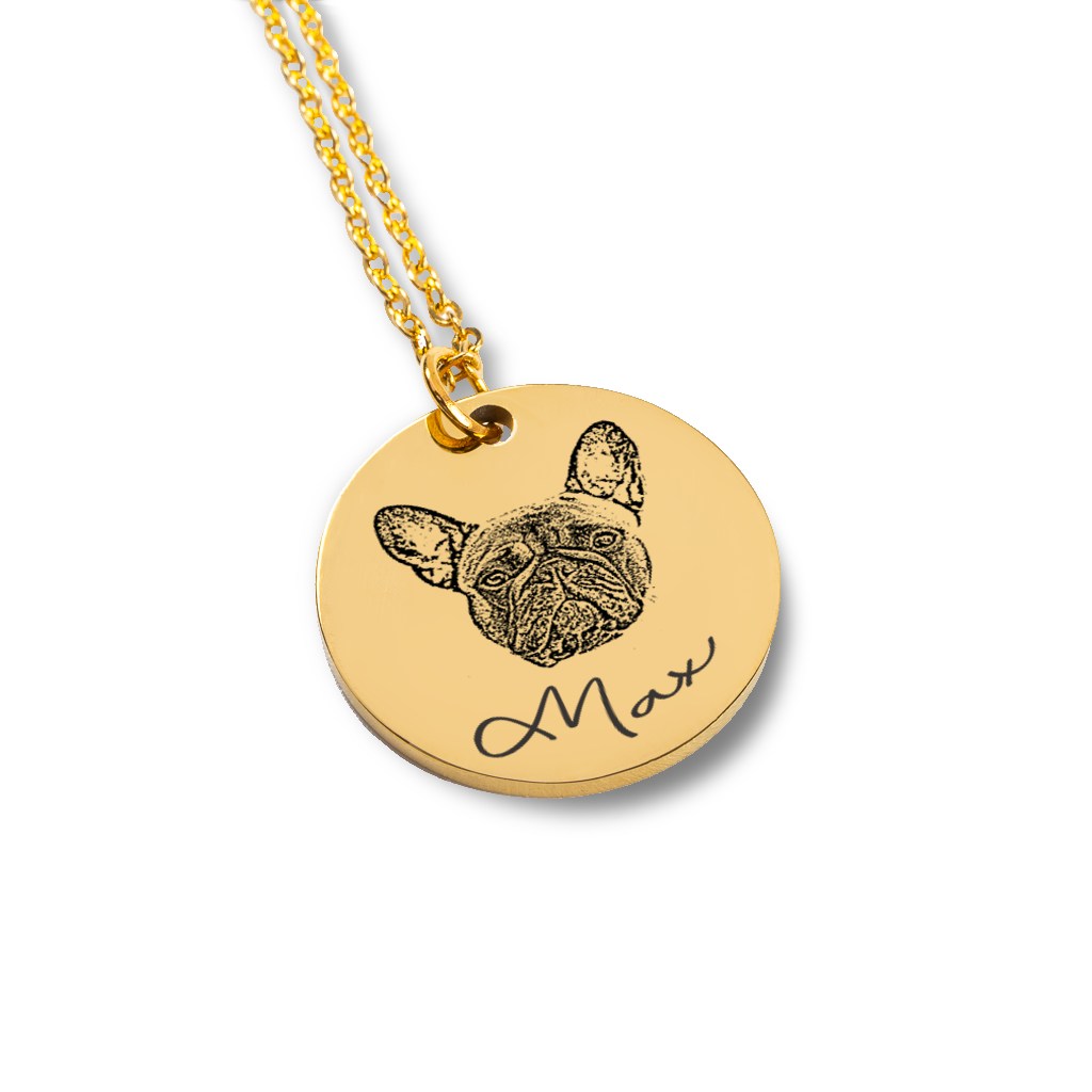 Fashion-Forward Personalized Frenchie Photo Pendant Necklace for Home