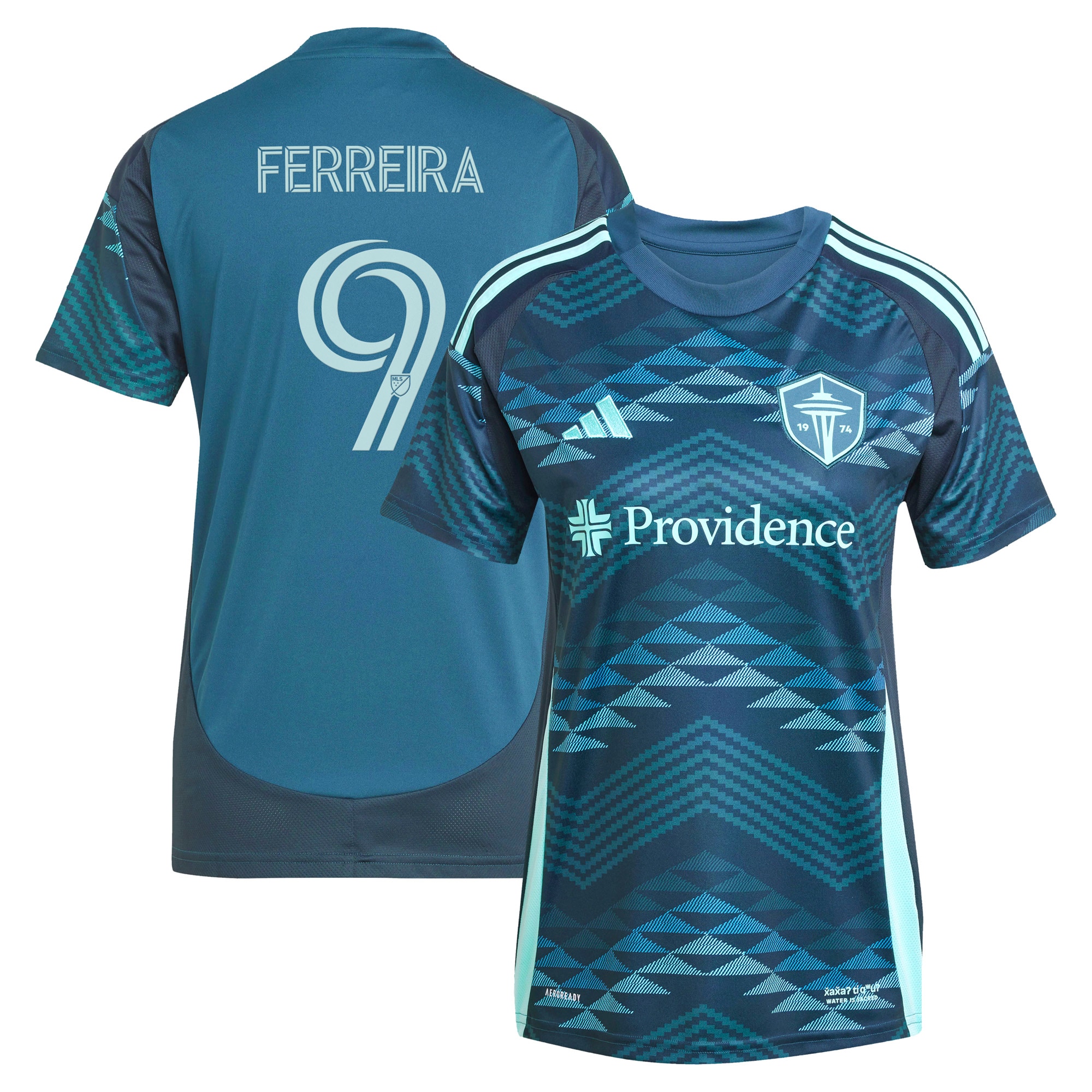 [JED] Youth Jesus Ferreira Seattle Sounders FC Women's 2025 The Salish Sea Kit Replica Player Jersey - Blue