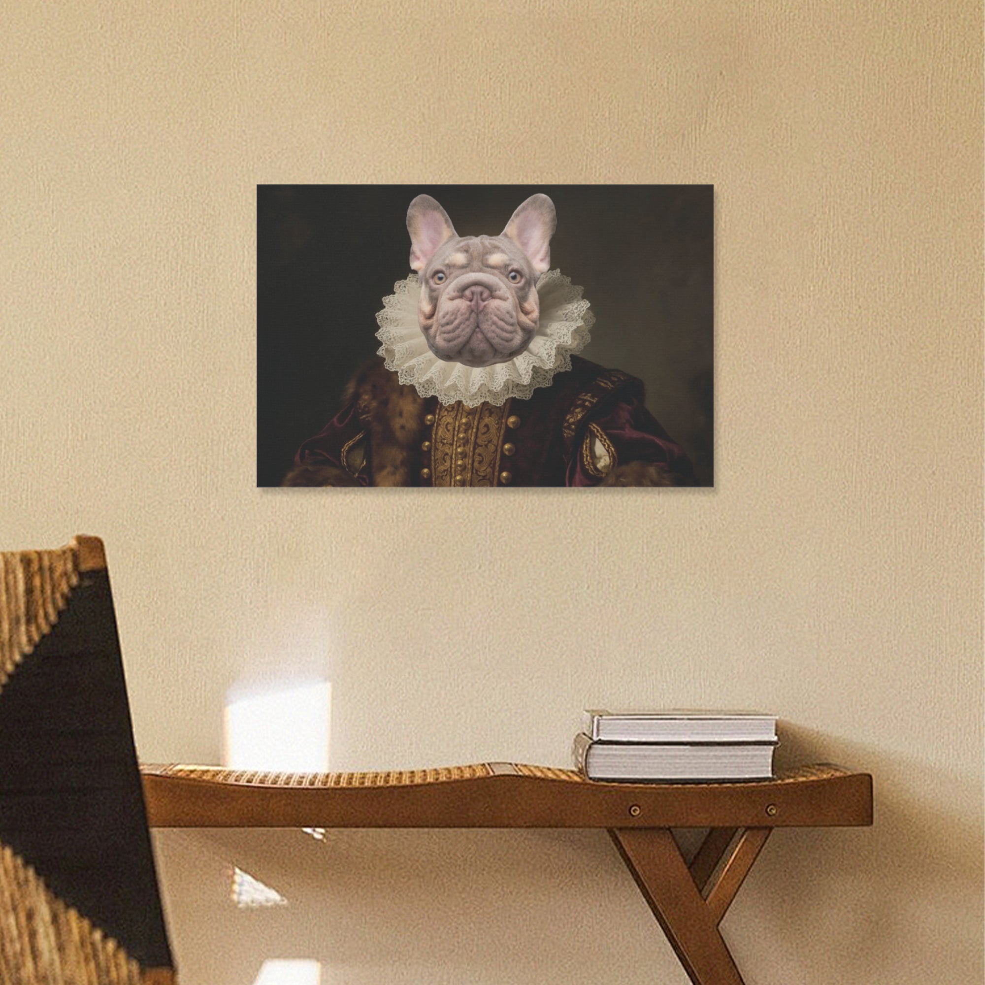 French Bulldog Smoky Personalized Adorable Frenchie Canvas Wall Art Durable Dog Item