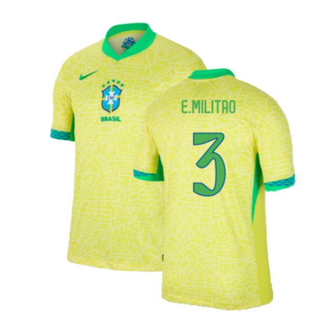 Jersey 2024-2025 Brazil Home Dri-Fit Adv Match Shirt (E.Militao 3)