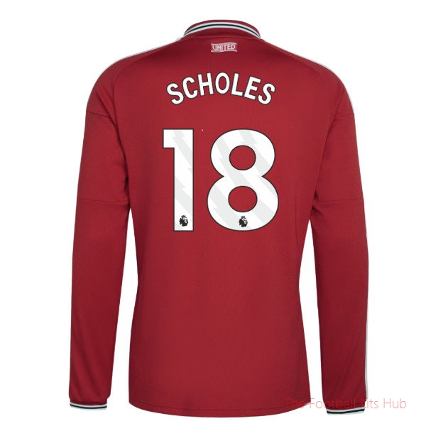 Fan Edition Man Utd 2026-2027 Long Sleeve Home Shirt (Scholes 18)