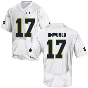 Men's ND Fighting Irish White 2024 durabl James Onwualu #17 moisture