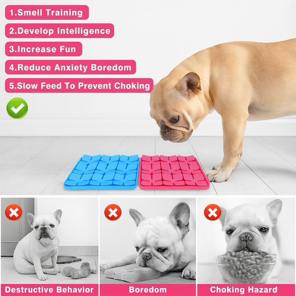 Slow Feeder Mat – Silicone Anti-choke Dog Food Puzzle Summer Wear