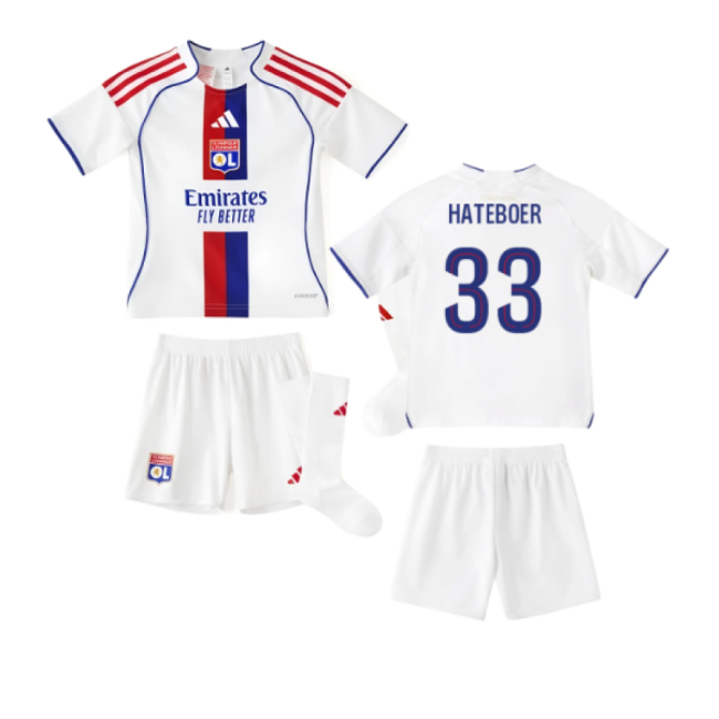 High-Quality 2025-2026 Olympique Lyon Home Mini Kit (Hateboer 33)