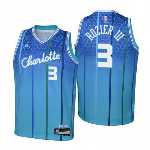 Charlotte Charlotte Hornets #3 Terry Rozier III Youth Nike Blue 2021/22 Swingman Jersey ¨C City Edition Youth