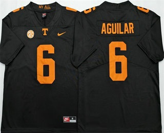 Men's None Black 2024 official Joey Aguilar #6 stitched Jersey
