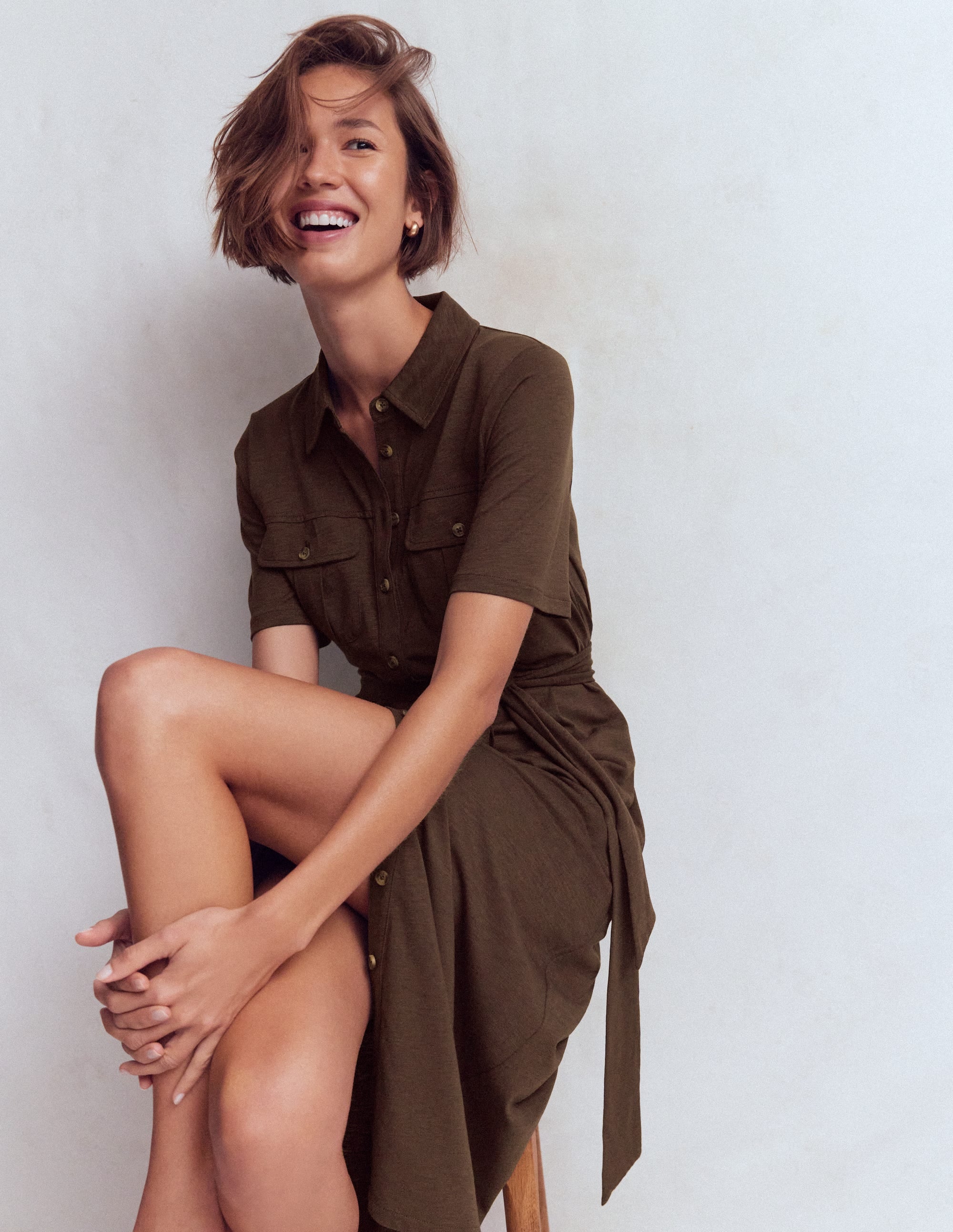 Mavis Midi Jersey Shirt Dress
