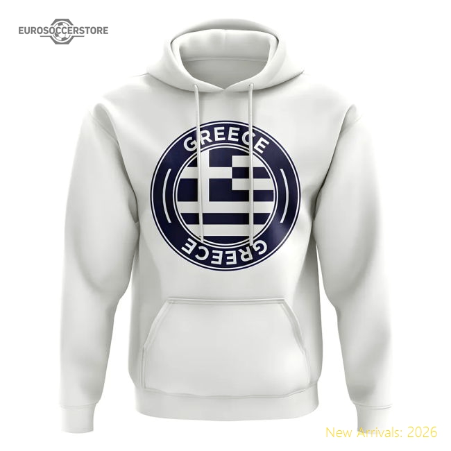 Greece Football Badge Hoodie (White)