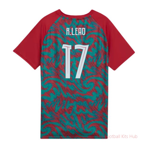2026-2027 Portugal Warm Up Jersey (Red) - Kids (R.Leao 17)