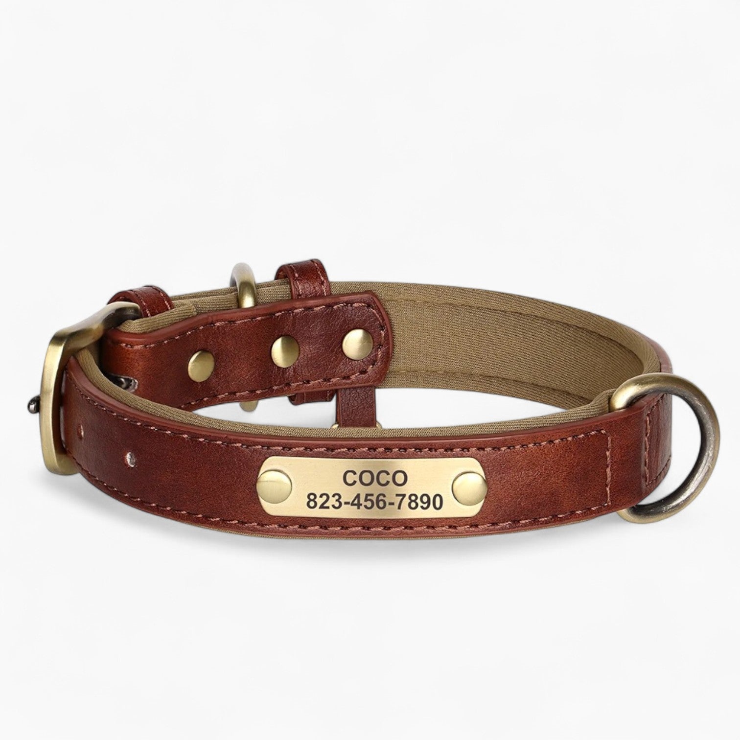 French Bulldog Taggio Frenchie Pu Leather Collar – Engraved
