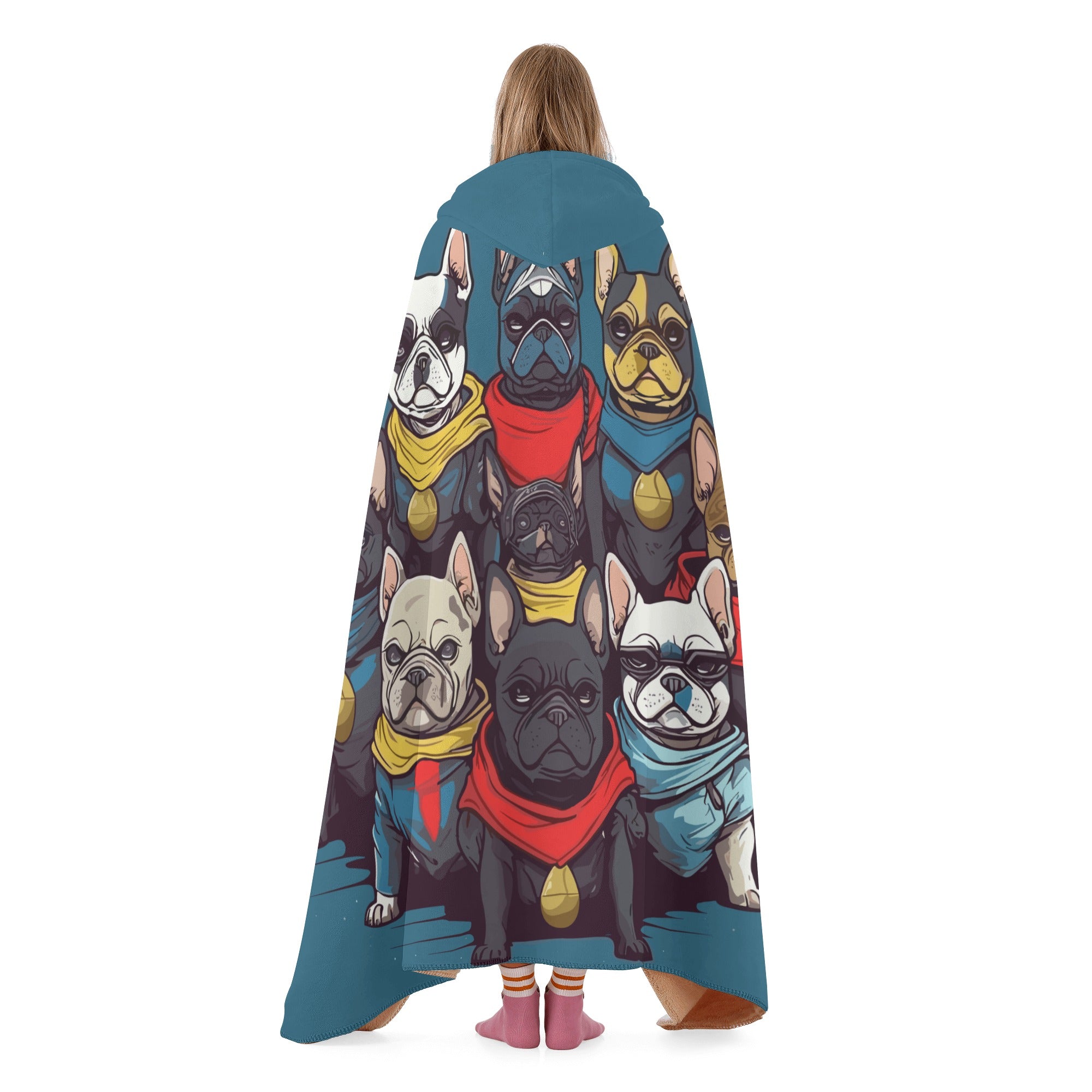 French Bulldog Super Frenchies Hooded Blanket Frenchie Pet Item