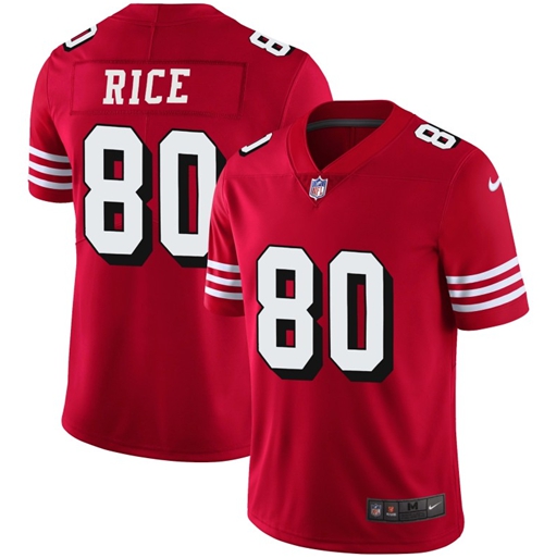 NFL W 4 49ers #80 Jerry Rice Red Limited Jersey - Authentic Quality