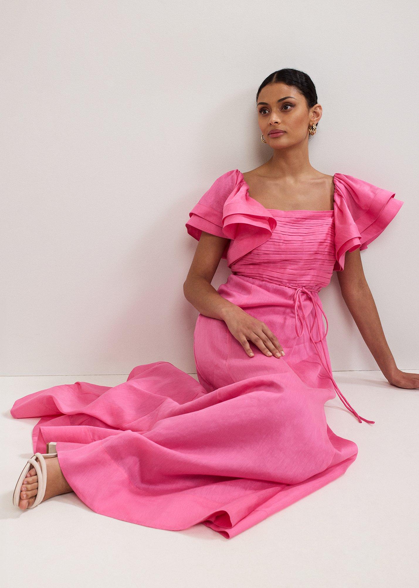Rhianna Puff Sleeve Midi Dress