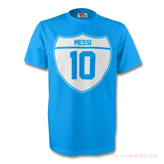 Lionel Messi Argentina Crest Tee (sky Blue) - Kids