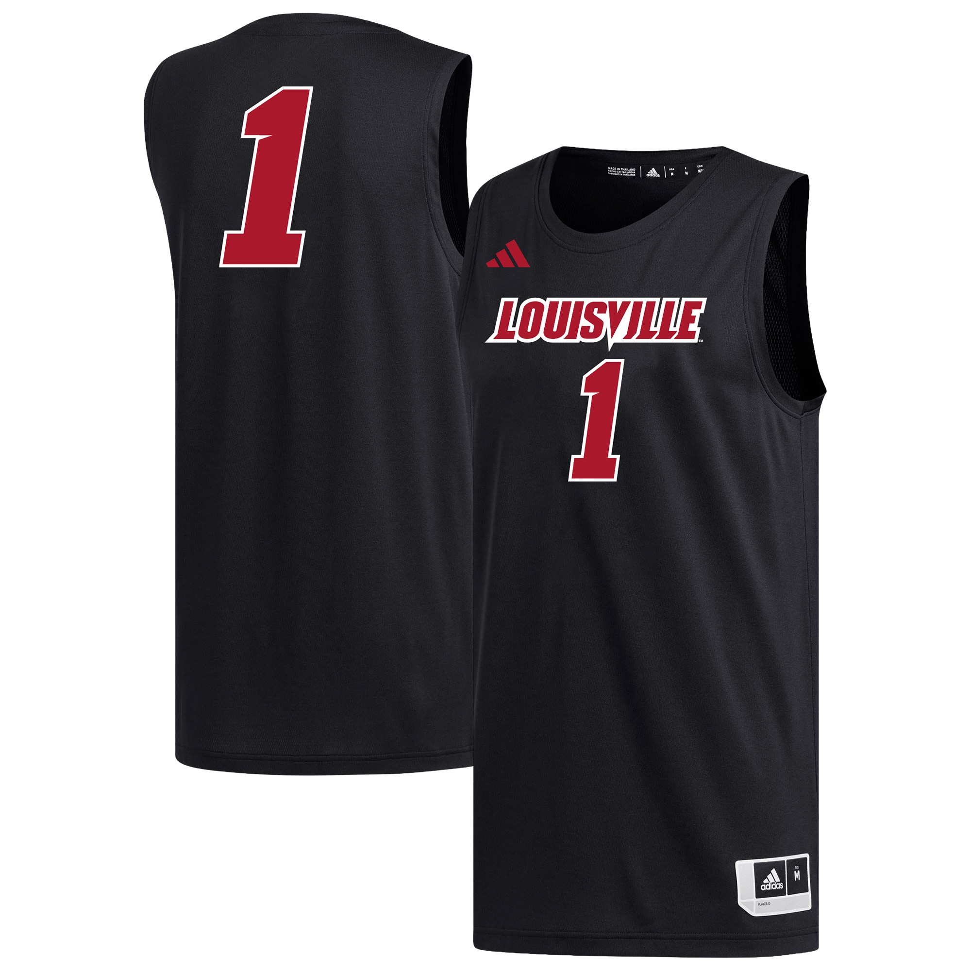 [NJP] Louisville Cardinals Replica Basketball Jersey - Black