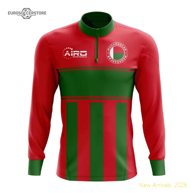 Madagascar Concept Football Half Zip Midlayer Top (red-green)