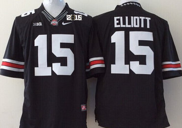 Men's Ohio St Buckeyes Ezekiel Elliott #15 alternate jersey Black