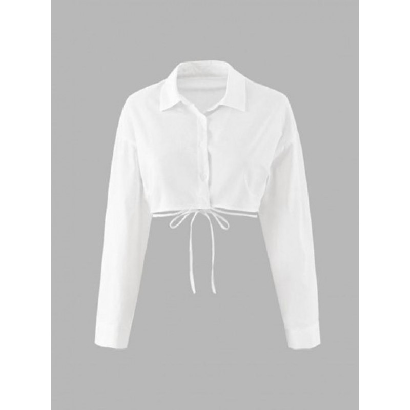 Drop Shoulder Midriff Flossing Crop Shirt JV5510